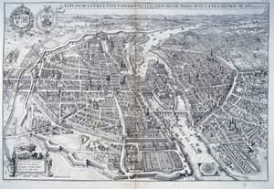 Pariisin suunnitelma 1615. Mathieu Merianin kaiverrus