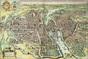 Pariisin suunnitelma 1615. Mathieu Merianin kaiverrus