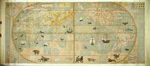 Kunyu Wanguo Quantu -kartta maailman lukemattomista maista, 1602. tekijältä Matteo Ricci