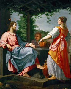 Jeesus ja samarialainen nainen - Barokki: Kristus ja samarialainen nainen, Rosselli, Matteo (1578-1650), n. 1620. Öljy kankaalle, 241x194. Taidehistoriallinen museo, Wien