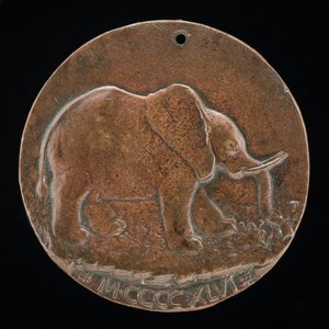 Malatesta-norsu niityllä [käänteinen], 1446. tekijältä Matteo di Andrea de Pasti