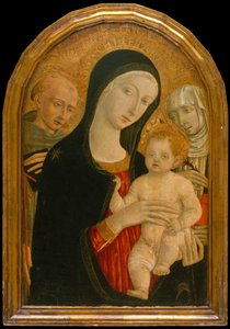 Madonna ja lapsi pyhien Franciscuksen ja Katariinan kanssa Sienasta, noin 1476-80.