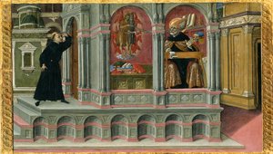 Pyhän Augustinuksen visio pyhistä Hieronymuksesta ja Johannes Kastajasta, 1476.