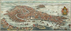 Matthäus Merianin vuonna 1636 tekemä lintuperspektiivikuva Venetsiasta. tekijältä Matthaus Merian
