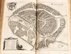 Moskovan kartta. Lähde: Johann Ludwig Gottfriedin Newe Archontologia cosmica, 1646. tekijältä Matthaus the Elder Merian