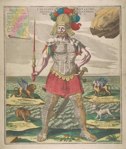 Monarkkinen kolossi Danielin patsas, 1730. tekijältä Matthaeus Seutter