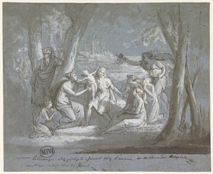 Telemachus ja Calypso leikkivät Amorin kanssa