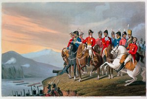 "Wellingtonin herttua ja hänen esikuntansa ylittämässä Bidassoaa ja saapumassa Ranskaan", 1813 1816 tekijältä Matthew Dubourg