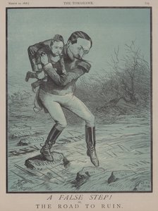 Väärä askel! tai Road to Ruin (väri litho) tekijältä Matthew