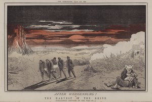 Weissenburgin jälkeen! tai Reinin sato (väri litho) tekijältä Matthew