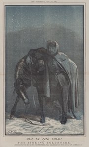 Ulkona pakkasessa! tai, The Sinking Volunteer (väri litho) tekijältä Matthew