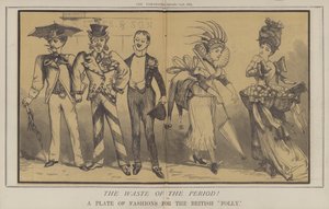Ajan tuhlausta! tai, A Plate of Fashions for the British Folly (väri litho) tekijältä Matthew