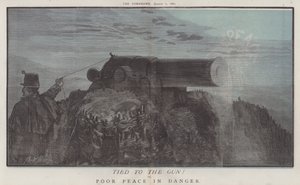 Sidottu aseeseen! tai Huono rauha vaarassa (väri litho) tekijältä Matthew