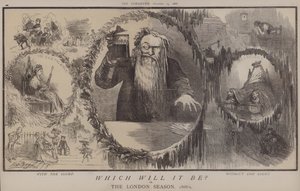 Kumpi se tulee olemaan? tai Lontoon kausi 1868-9 (väri litho) tekijältä Matthew
