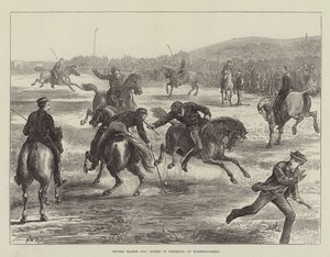 Upseerit, jotka pelaavat Poloa (Hockey on Horseback) Woolwich-Commonilla