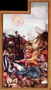 Pyhän Antonius Suuren kiusaus, Issenheimin alttaritaulu (öljy paneelissa
