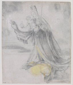 Neitsyt ja lapsi pilvissä, n. 1509-1511 tekijältä Matthias Grünewald