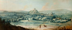 Distant View of Clitheroe, n. 1730 (öljy kankaalle) tekijältä Matthias Read