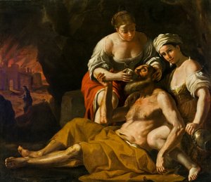 Loot ja hänen tyttärensä, noin 1675-1680.