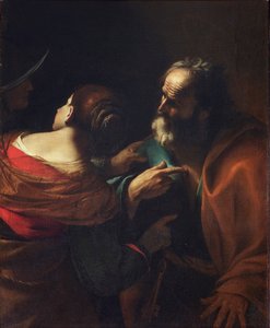 Pyhän Pietarin kieltäminen, noin 1637-1640. tekijältä Mattia Preti