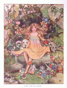 Orvokki keijujen kanssa, kuvitus Lady Anns Fairy Talesista, 1914