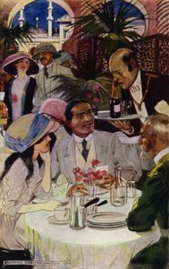 Vierailu Bagdadiin: Ravintolassa (väri litho)
