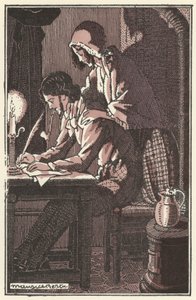 Kuvitus Scenes de la Vie de Boheme, Henri Murger (litho) tekijältä Maurice Berty