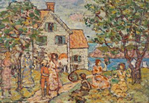 Ranta ja kaksi taloa tekijältä Maurice Brazil Prendergast
