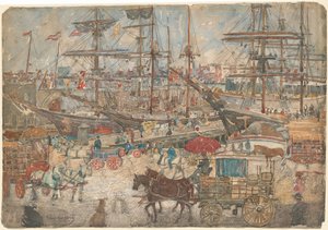 Docks, East Boston, 19001904. tekijältä Maurice Brazil Prendergast
