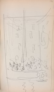 Italialainen luonnoskirja: Vene hahmoilla, sivu 172, 1898-1899. tekijältä Maurice Brazil Prendergast