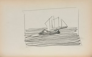 Italialainen luonnoskirja: Purjevene sivu 75, 1898-1899. tekijältä Maurice Brazil Prendergast