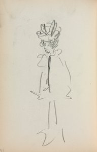 Italialainen luonnoskirja: Seisova nainen 34 Katso sivu 126, 1898-1899. tekijältä Maurice Brazil Prendergast