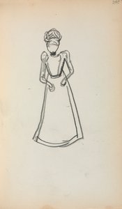 Italialainen luonnoskirja: Pysyvä nainen, sivu 240, 1898-1899. tekijältä Maurice Brazil Prendergast