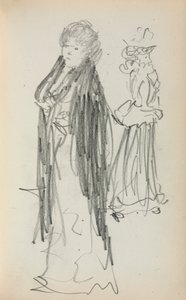 Italialainen luonnoskirja: Kaksi seisovaa naista sivu 129, 1898-1899. tekijältä Maurice Brazil Prendergast