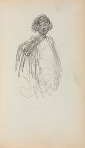 Italialainen luonnoskirja: Nainen, vyötäröpituus sivu 217, 1898-1899. tekijältä Maurice Brazil Prendergast