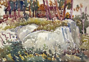 Rocks, Maine, n. 1913-1915. tekijältä Maurice Brazil Prendergast