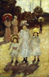 Sunnuntai aamu Pariisissa, noin 1892-1894 tekijältä Maurice Brazil Prendergast