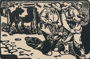 Auvergnen markkinat - Au Pied Des Puysista, 1919 tekijältä Maurice Busset