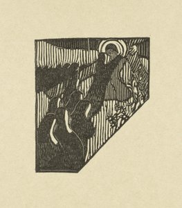 Kuvitus Kristusta ja nunnia kantamassa ristiä runolla Paul Verlainen runokokoelmassa Sagesse Deux nouveau bois pour Sagess de Paul Verlaine L