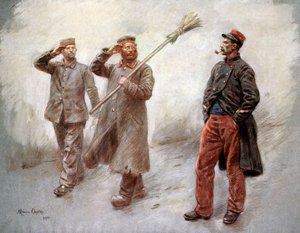 Saksan vankileirillä Dinanissa (Bretagne, Ranska) Maurice Orangen piirros