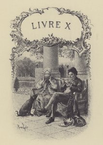 Kuvitus kirjaan X Jean-Jacques Rousseaun tunnustuksista (kaiverrus) tekijältä Maurice Leloir