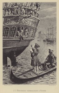 Jean-Jacques Rousseau Venetsiassa (syväpaino) tekijältä Maurice Leloir