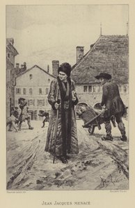 Jean-Jacques Rousseau uhkasi kadulla (syväpaino) tekijältä Maurice Leloir