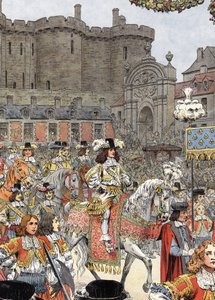 Ludvig XIV saapui Pariisiin, joka tunnetaan nimellä Le Roi-Soleil (kuningas Soleil tai Ludvig Suuri tekijältä Maurice Leloir