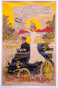 Juliste, joka mainostaa auton koria, 1899 tekijältä Maurice Neumont
