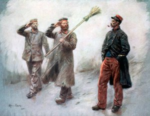 "Väsymysvelvollisuus päämajassa", saksalaiset vangit Dinanissa, 1915, 1926 tekijältä Maurice Orange