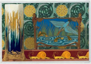Mallit pronssimaljakkotukille, tapeteille ja reunuksille sekä emali- ja pronssitavaralle, pub. 1897. tekijältä Maurice Pillard Verneuil