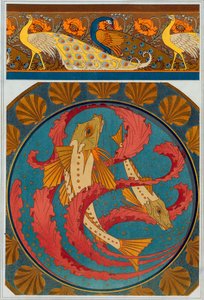 Mallit Peacock and Poppy Border, pubille. 1897. tekijältä Maurice Pillard Verneuil