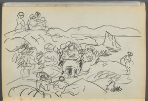 Luonnoskirja - Granite Shore Hotel, Rockport, sivu 096: Picnickners tekijältä Maurice Prendergast