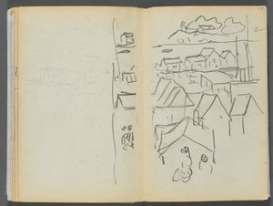 Luonnoskirja - Granite Shore Hotel, Rockport, sivu 174 ja 175: Talot tekijältä Maurice Prendergast
